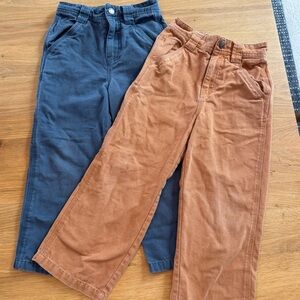 Mini Boden Navy and Rust wide leg canvas Pants